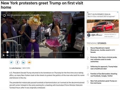 #RevolutionIsSexy in Reuters: New Yorkers Give Trump a Not So Warm Welcome
